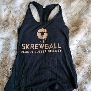 Black Tank Top with Gold Logo - Women